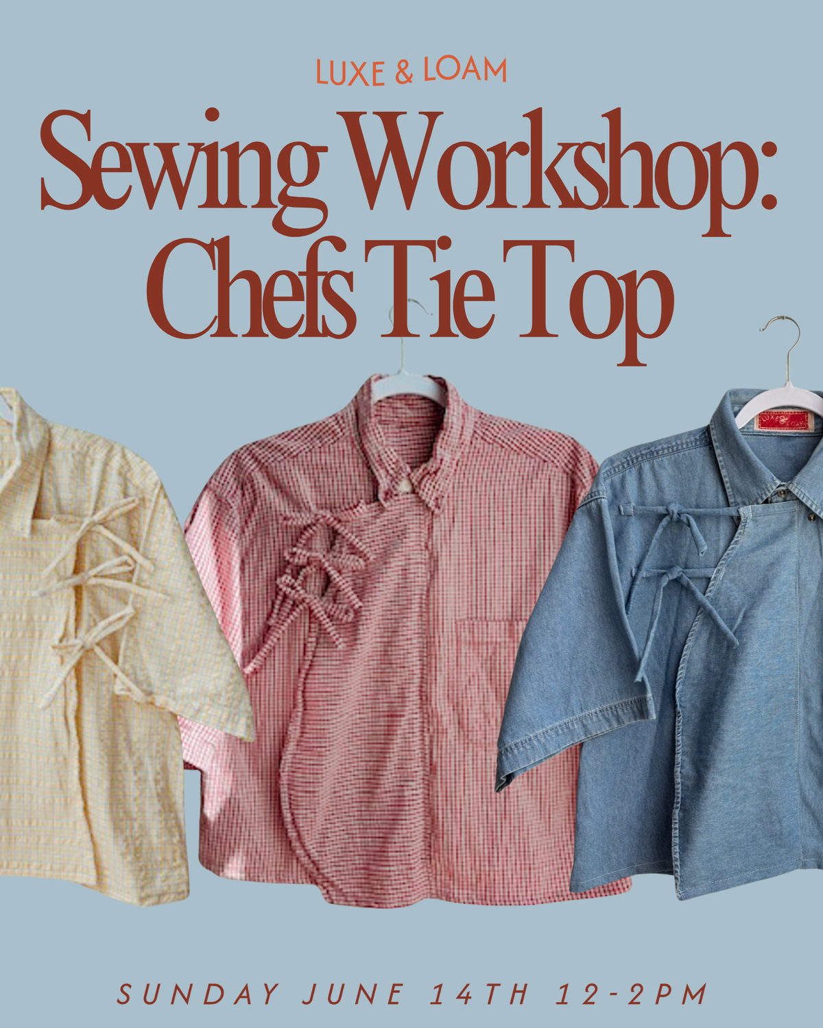 A Sewing Workshop | Upcycle Button up Top | Sunday June 14th  | 12-2P